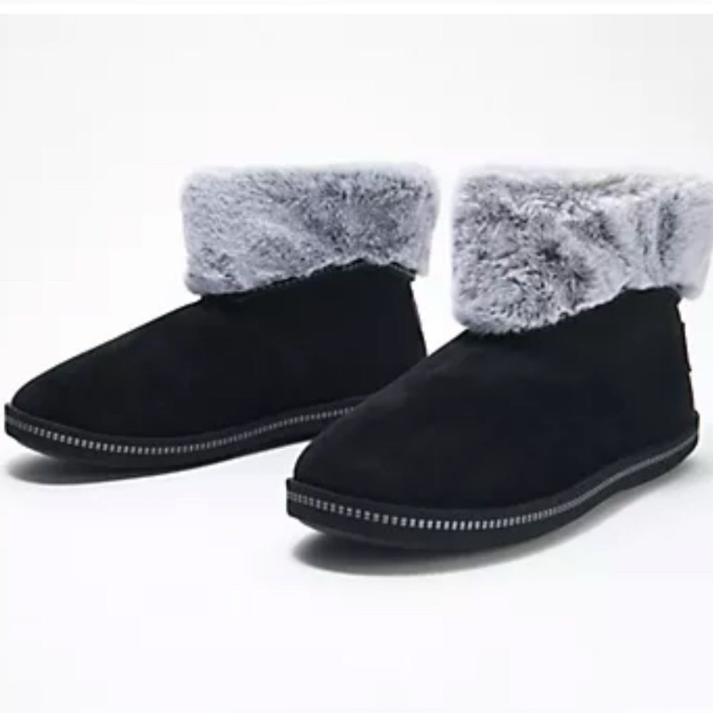 Skechers Cozy Campfire Slipper Boots with Faux Fur - Meant to Be Black 9.5 NWT
